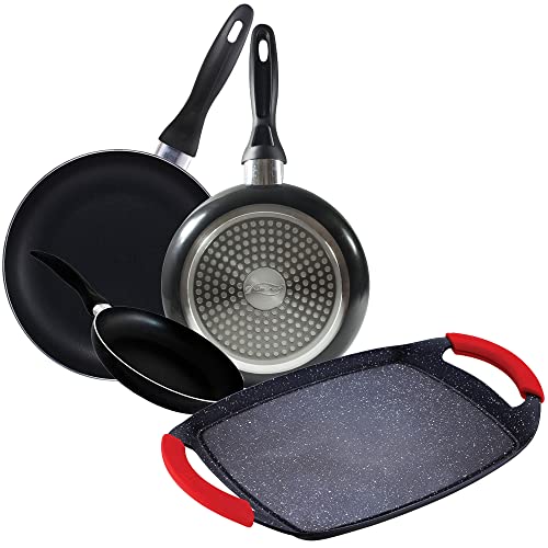 San Ignacio - Sip Set 3 Sartenes + Plancha Grill En Oferta San Ignacio Cune Sip Set 3 Sartenes + Plancha Grill, Aluminio Prensado, Multicolor