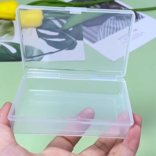 Image of 12 Pieces Rectangular Clear Plastic Storage Containers (3.94 x 2.76 x 0.95 inch) for Tiny Items and Other Craft Projects