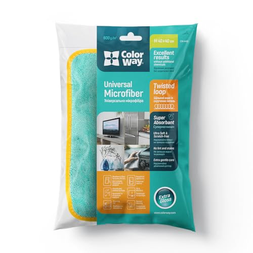 COLORWAY Paño de microfibra universal para coche, 40 x 40 cm, 600 g/m², color gris, extra absorbente
