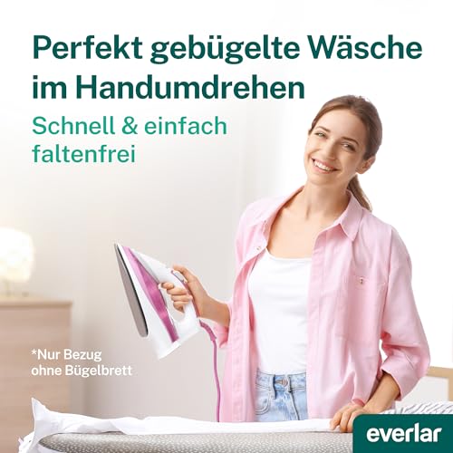 everlar® Premium Bügelbrettbezug 120x40 (M) I Made in Germany I OEKOTEX100 I Bügeltischbezug I...