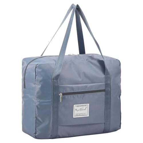 ZFLYCANP Bolsa de viagem, impermeável, leve, tecido Oxford, design de separação a seco e molhado, bolsa de viagem dobrável para esportes internos e externos, Azul, asiática