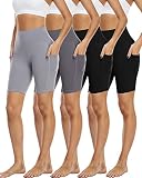 Zonoss 4 Pack Biker Shorts with Pockets for Women High Waist,Womens Athletic Workout Shorts for Summ