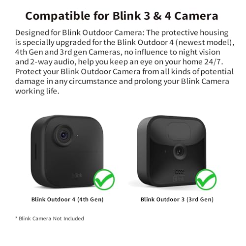 Tonton 3 Pack Wall Mount for Blink Outdoor 4 (4th Gen) & Blink Outdoor 3 (3rd Gen) Camera, Weatherproof Protective Housing Case with 360° Adjustable Mount Bracket, Security Camera Accessories, Black