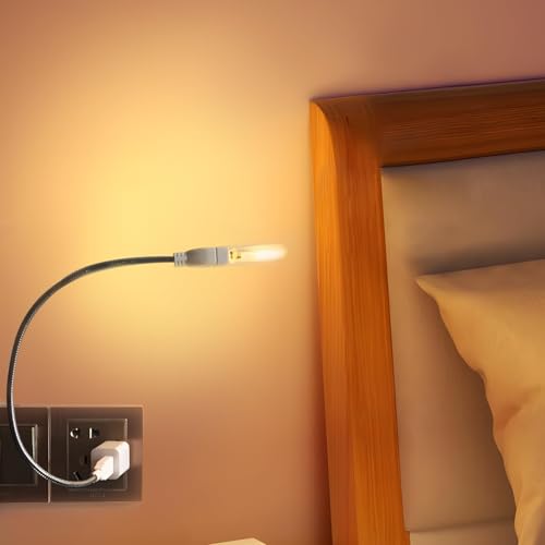 Mini LED USB Lampe – Flexibles Tastaturlicht für Laptop und PC, Einstellbarer Schwanenhals + Abnehmbarer Lampenschirm, 4 LED Farben (2 Weiß + 2 Warmes Gelb) – Ideal für Lesen und Arbeiten