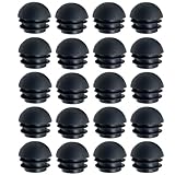 QLXHBOT Tapones de plástico para patas de silla, insertos de tubo redondo, protectores de muebles deslizantes para patas de silla, 20 unidades, 25 mm, 25 mm, color negro