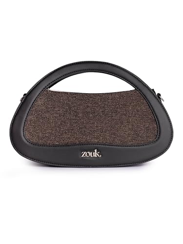 Image of ZOUK Nadia Sling Bag for Women - Stylish Crossbody with Cutout Top Handle | Handcrafted Shoulder Bag with Multiple Pockets & Water-Resistant Lining | Formal & Casual Use |