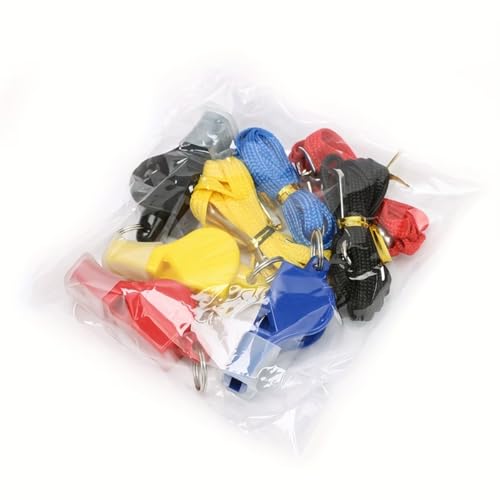 Pack de silbatos transparentes con cuerda para entrenamiento miniatura 5