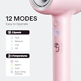 Hair Dryer, Wavytalk Turblow Pro Fast Drying Ionic Hairdryer with Diffuser, High Speed Brushless Motor Blow Dryer with 110,000 RPM, Pro Negative Ions for Reduces Damage, 3 Heat & 3 Speed Settings - Image 6