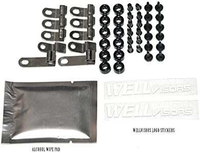 WellVisors Window Visors Wind Deflectors Compatible with Mazda 2004-2009 Mazda 3 Hatchback Premium Series Rain Guards 3-847MZ002