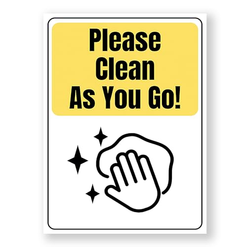 LP Lifestyle Please Clean As You Go Sign – Clear Safety Reminder for Kitchens, Restaurants, Workplaces & Shops – Durable, Easy-to-Read Cleaning Notice for Better Hygiene & Daily Maintenance No.091
