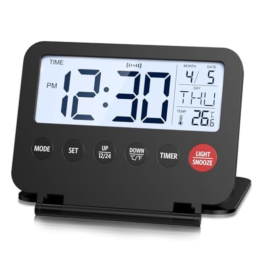 Ankilo Upgraded Digital Travel Alarm Clock, 4 Inch LCD Display Front Button with Date & product