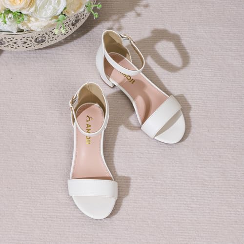 Image of Amoji Girls High Heels Kid Ankle Strap Dress Shoes Wedding Party for Little Kid Big Kid 412
