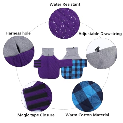 Veste pour teckel miniature imperméable Geyecete pull col haut violet M - 3