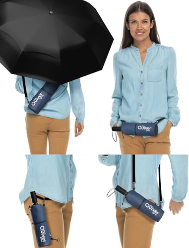 Image of Repel Windproof Travel Umbrella - Compact & Withstands Winds up to 100MPH, Strongest Premium Auto Folding Umbrella for Rain and Sun - Durable, Light & Portable for Women & Men, Fits Backpacks & Cars