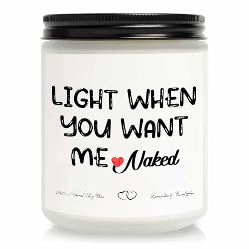 Fathers Day Gift for Husband from Wife Funny Light When You Want Me Candle Handmade Lavender Scented Candle 7oz Gifts for Him Boyfriend Men Couples