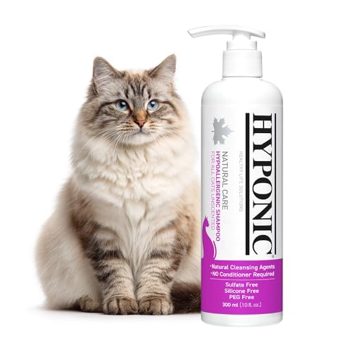 HYPONIC Hypoallergenic Premium Shampoo for All Cats (Unscented, 10.14 oz)