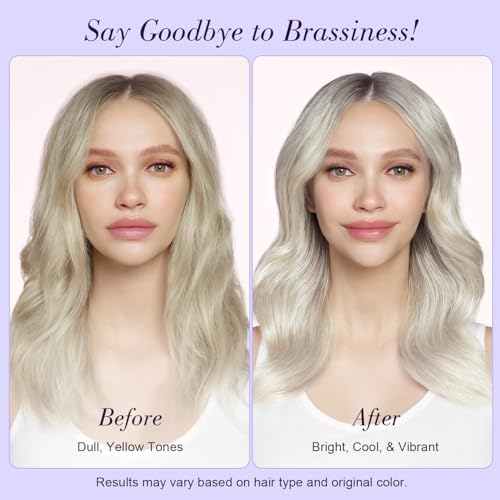 Image of Luseta Purple Shampoo and Conditioner Set for Blonde Hair 2 * 16.9 Fl Oz | Eliminates Brassiness & Tones Gray, Bleached Hair, Neutralizes Yellow Tones, Enhances Cool Shades, Sulfate Free