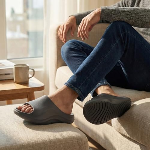 Image of KOBURG Milan Slides for Men| Stylish Trending | Comfortable | Super soft | Lightweight | EVA Sole | Casual Slider | Slippers | Flip Flops for Men KF-484