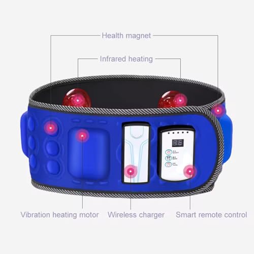 Massagegürtel, Schlankheitsgürtel für Taille, Bauch mit hoher Vibration für Taille, Bauch, Unterleib, Rücken, Hüfte, mit 36 ​​Modi, 2 beheizten roten Lampen, verbessert die Durchblutung