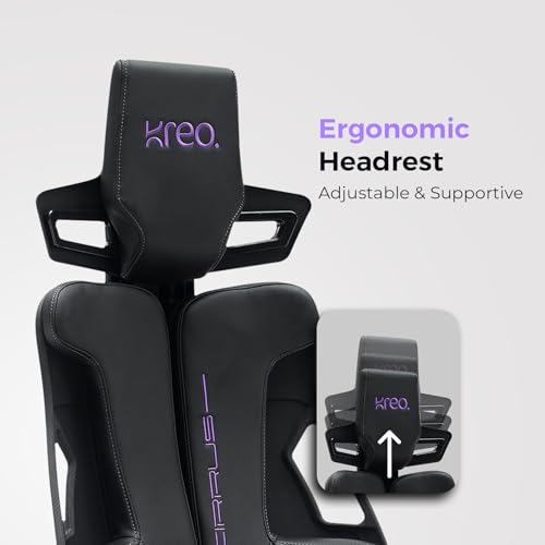 Kreo Cirrus Gaming Chair Ergonomic Design Premium Fabric & PU Leather with Adjustable Neck & Lumbar Support, 3D Armrests, and Durable Metal Base... - Image 6