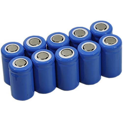 BTBAI 10x 14250 LS14250 CR14250 1/2 AA Battery top Flat Rechargeable 3.7V Li-ion for LED Flashlight Torch Headlamp Instrument and Equipment Tools 280mah s1a