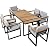 7 Pieces Outdoor Dining Set, Outdoor Acacia Wood Dining Table and Chair Set with Removable Cushions, 6 Chairs & 1 Table with Umbrella Hole, Patio Furniture Set for Backyard, Deck, Garden, Grey