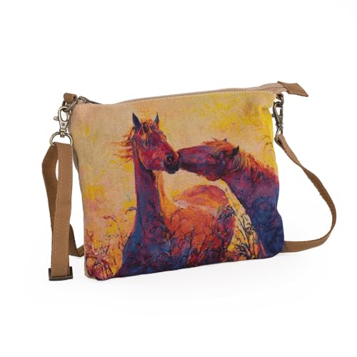 Horses - Crossbody Sling Bags for Women, Cell Phone Purse, Cotton Canvas Purses, Cross Body Phone Purse3