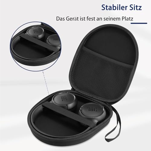 Tasche Kompatibel mit JBL Tune 510BT 520BT 500 720 BT 770 NC 760 NC, Sony WH-CH520 WH-CH720N, Noise Cancelling Wireless Kopfhörer, Tragbare Reisekopfhörertasche Etui (Schwarz)