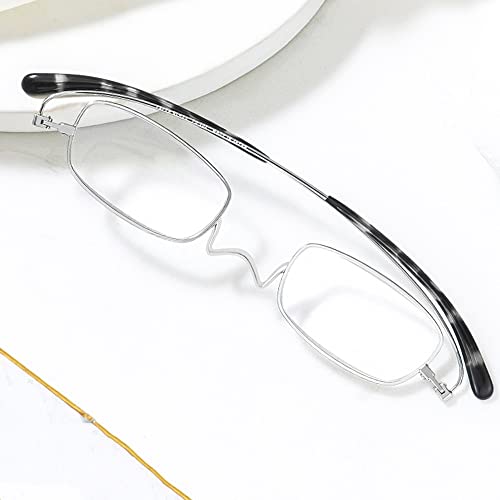 GALLIN Plegables Gafas De Ordenador +1.5 +2.0 +2.5 +3.0 Anteojos Hombres Mujeres Gafas Presbicia Flexible Gafas De Lectura Elegantes (Color : Silver, Size : +1.0)