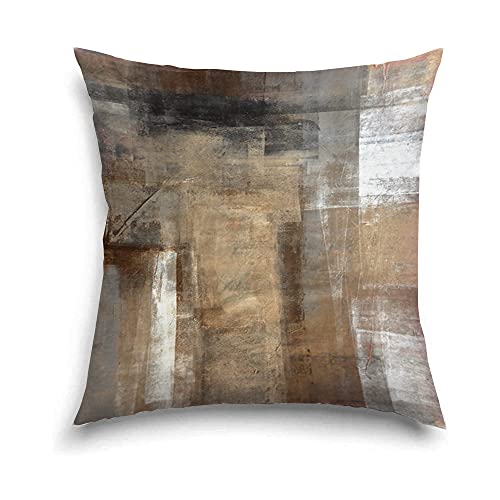 Brillistar Brown Grey Throw Pillow Covers 18X18 Set Of 4 Decorative Pillows Modern Abstract Art Painting Pillowcase Couch Pillows For Sofa Bedroom Living Room Decor Square Pillow Covers #TOP2