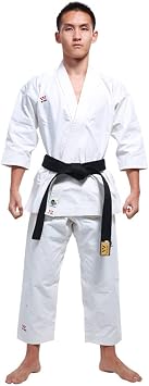 Professional Karate Kata Uniform White with Belt by Wesing 3.5#170-175cm; 67in-69in White
