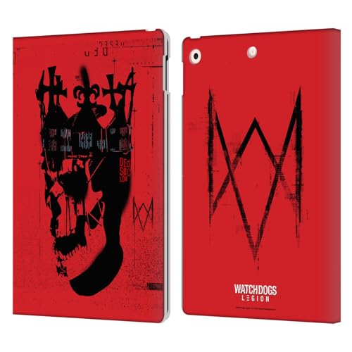Watch Dogs Legion Étui Portefeuille en Cuir Décor Ded Sec Skull Art pour iPad 10.2 2019/2020/2021
