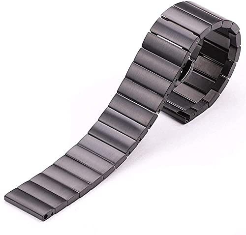 Bracelet de montre en acier inoxydable noir et argenté 16mm à 22mm