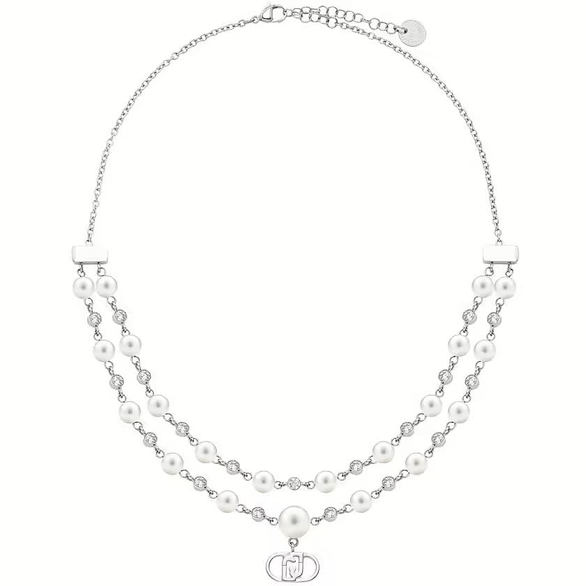 Collier Liu Jo LJ3170 acier argenté et perles blanches pour femme