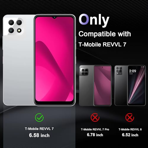 Image of Case for T-Mobile REVVL 7 5G, Military Grade Drop Protection Phone Case, Yellowing Resistant, Anti-Scratch Hard PC Back, Shockproof Hard Ultra-Thin Protective Cover, Clear