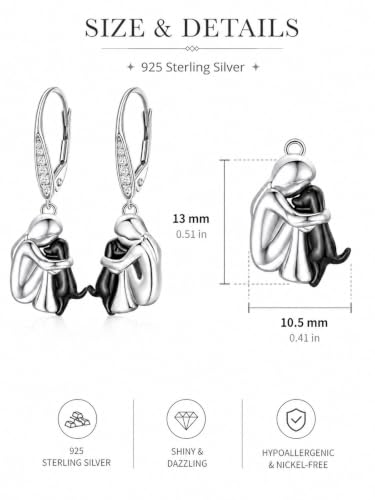 Image of 925 Sterling Silver Dog Earrings Cute Animal Puppy Stud Earrings Dog Jewelry Gifts for Women Girls Pet Lover Hypoallergenic Earrings for Sensitive Ears