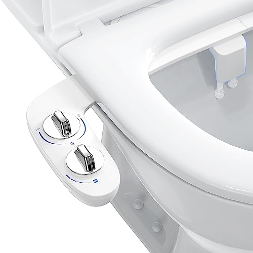 Bidet Attachment for Toilet, Toilet Bidet with Dual Self-Cleaning Nozzles, Rear and Feminine Wash, Adjustable Spray Pressure, Easy Installation, Hygie