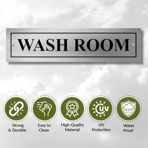 Image of Stainless SteelWashroom Sign Board for office, mall, restorant etc