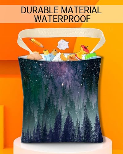 Image of Car Trash Can, Durable Hanging Car Trash Garbage Bag, Cute Automotive Garbage Cans Organizer, Beautiful Galaxy Night Forest