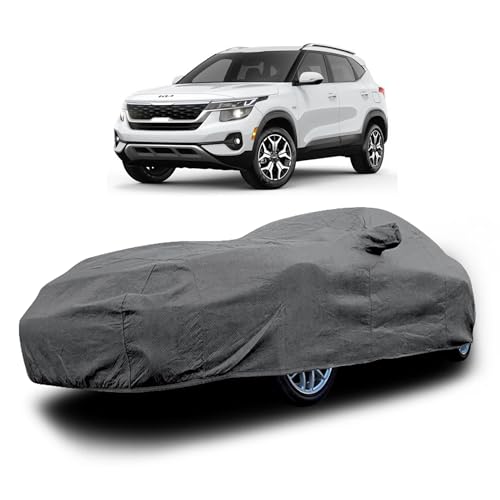 Image of Heavy-Duty Car Cover for Compatible with Kia Seltos (2019 to 2025 All Models) Deluxe Car Protection Cover - Waterproof & UV-Resistant All-Season Exterior Protection