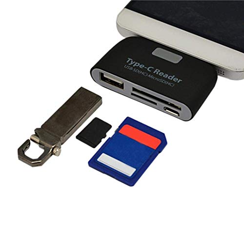 Image of USB 3.1 Micro USB OTG Card Reader Micro USB Male to USB 3.0 OTG TF SD MS Female Adapter for OTG Phone (Black)