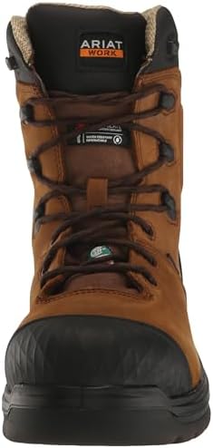 Ariat Mens Turbo Outlaw 8" CSA Waterproof 400g Carbon Toe Work Boot Barley Brown 10 | Image 1
