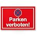 Produktbild Komma Security Parken Verboten Kunststoff Schild 30 x 20 cm Parkverbotsschild Einfahrt Garage Stellplatz Parkplatz Privatparkplatz Privatgrundstück Hinweisschild Parkplatz freihalten - Parkverbot