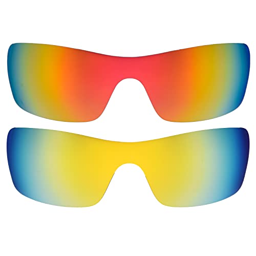 Verres pour Oakley Batwolf rouge remplacement lentilles de rechange or 24 carats taille unique
