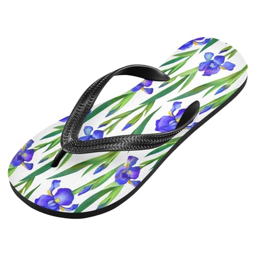 Sinestour Flower Leaves Purple Flip Flops for Beach Thong Sandals Anti-slip Lightweight Beach Slippers for House Indoor Outdoor2
