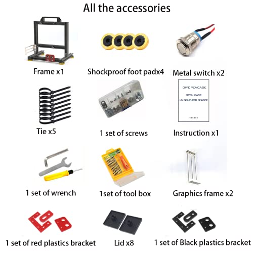 Haihuang Diy Computer Motherboard Case Rack, Test Bench Computer Case Pc Test Bench，Vertical Overclocking Open Aluminum Frame Chassis Rack, Creative Personality Atx/M-Atx/Itx Open Chassis (Eatx) #TOP5
