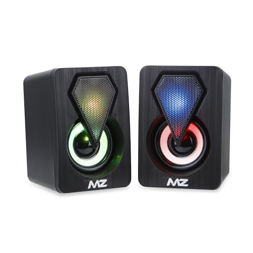Image of MZ X311 Desktop Speaker 2.0 Colorful Digital Speaker with RGB | PC Computer Stereo Speaker with LED Modes, Enhanced Sound and Easy-Access Volume Control