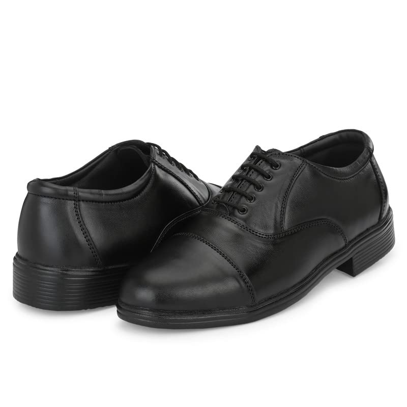 Buy 24 CARAT Black Genuine Leather Formal Police Uniform Shoes for Men