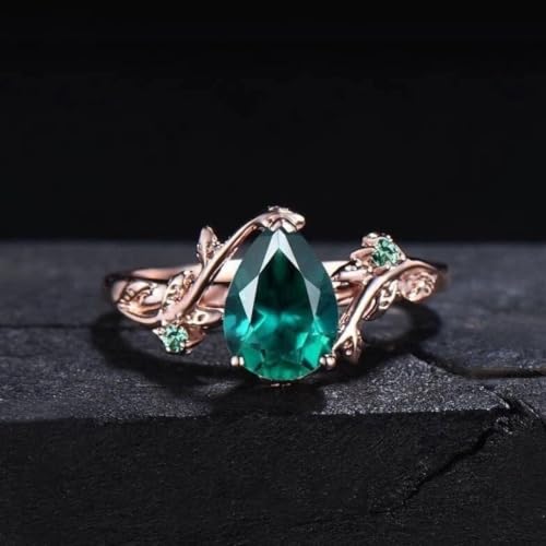 2ct Emerald Cut Natural Moss Agate Ring Antique Aquatic Agate Green Stone Ring Sterling Silver Hypoallergenic Cluster Wedding Promise Ring Gift for Her,with Side stone Cz diamond3