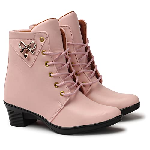 Image of KRAFTER Women's And Girls Classic Winter Suede velvet High heel Boots Casual, Outdoor and Holiday Outings